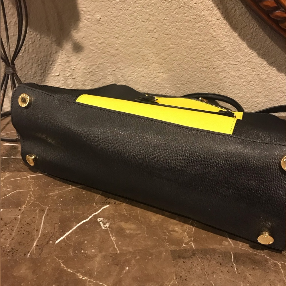 Michael Kors Black and Yellow Satchel with Gold Hardware - Picture 9 of 13